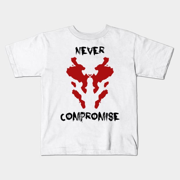 Rorschach Never Compromise Watchmen Kids T-Shirt by Coccomedian